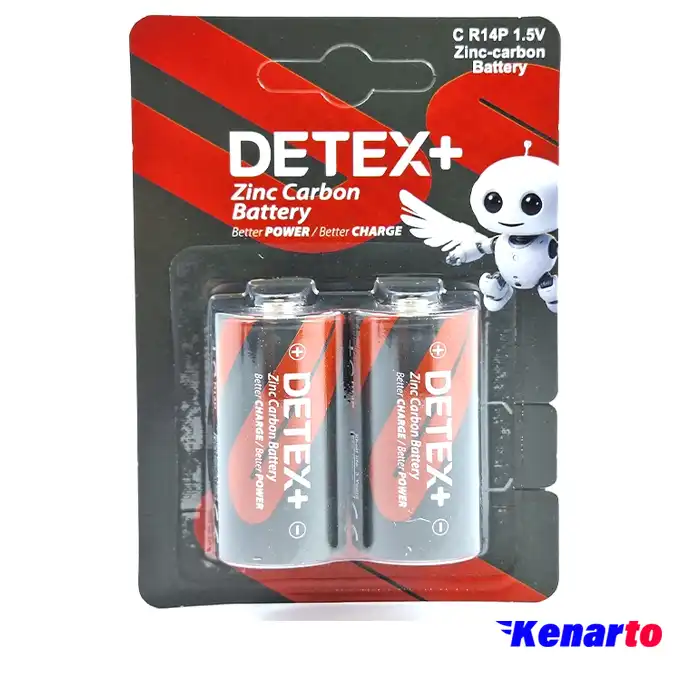 باتری متوسط C دیتکس پلاس مدل R14P بسته 2 عددی
