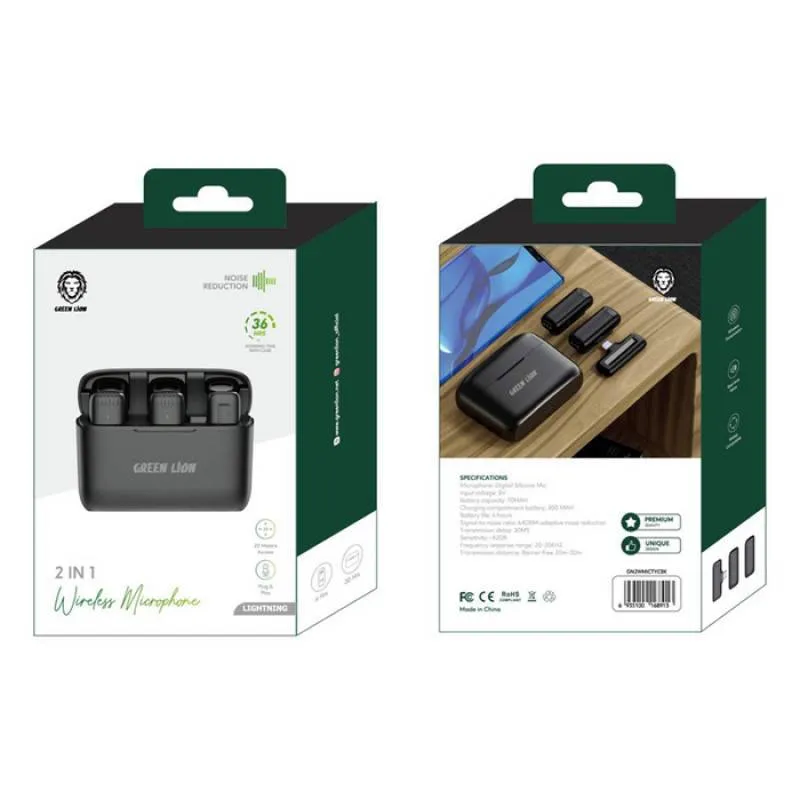 میکروفن یقه ای بی سیم گرین لاین مدل Wireless Type-C 2 in 1