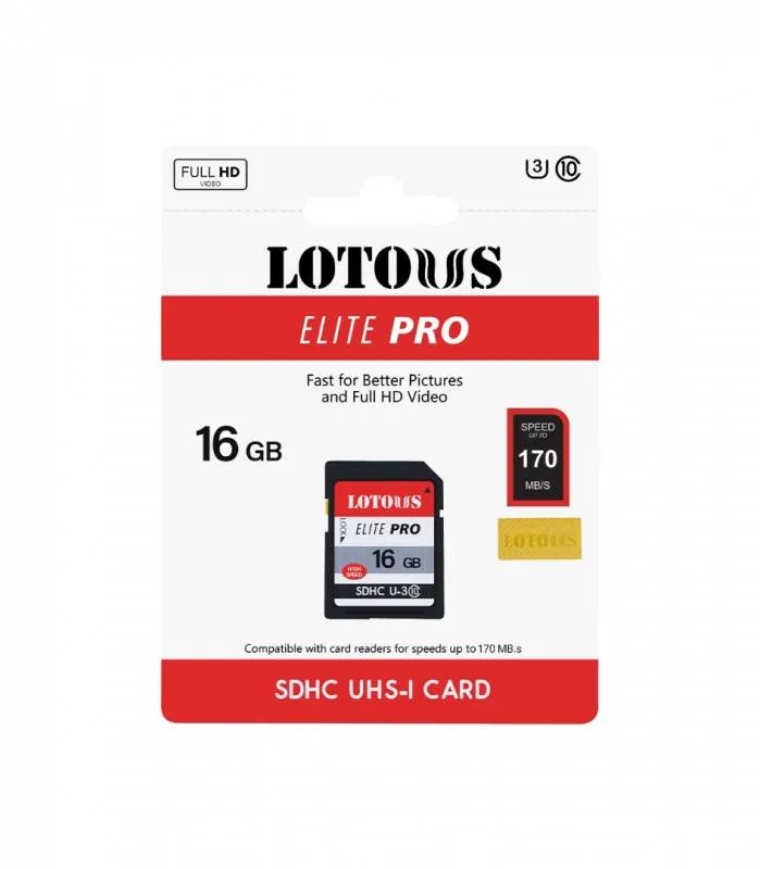 کارت حافظه SDXC لوتوس مدل Elite PRO UHS-I کلاس 10 استاندارد UHS-I U1 سرعت 170MBs ظرفیت 16 گیگابایت