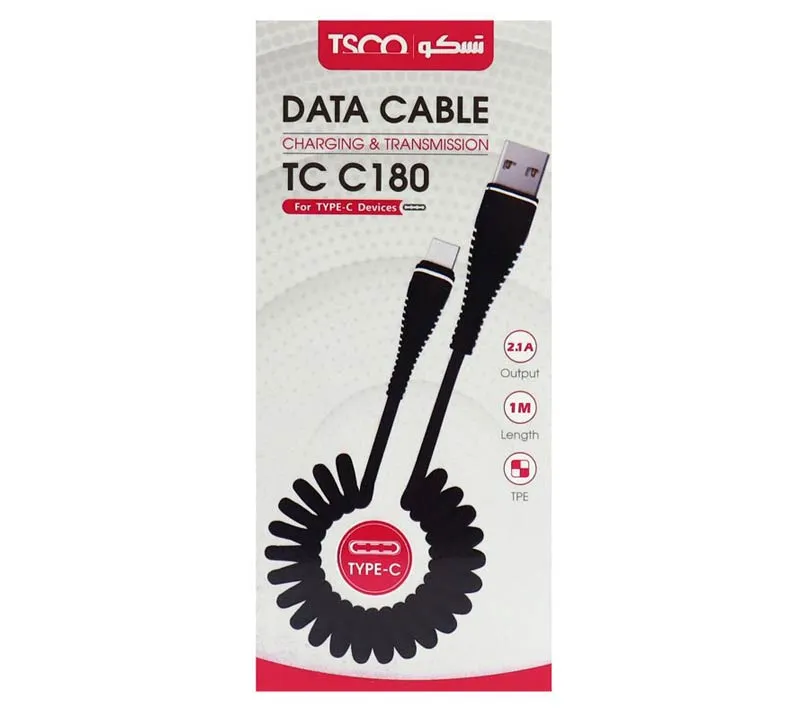 کابل تبدیل USB به USB-C تسکو مدل TC-C180 طول 1 متر