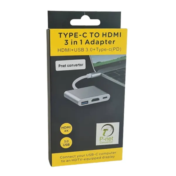 تبدیل Type-C به USB3/HDMI/Type-C پی نت