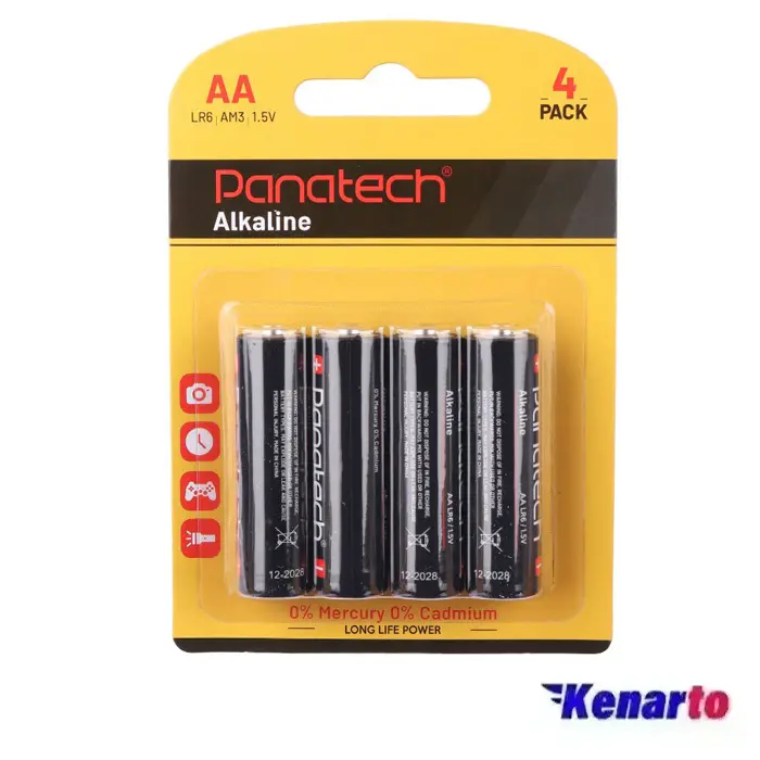 باتری قلمی پاناتک مدل  Alkaline LR6 1.5V AA بسته 4 عددی