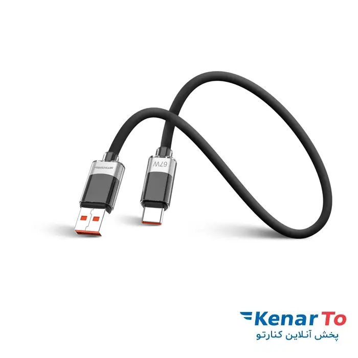 کابل تبدیل USB به Type-C میتسوشیدا مدل KC-A1 67W طول 1 متر