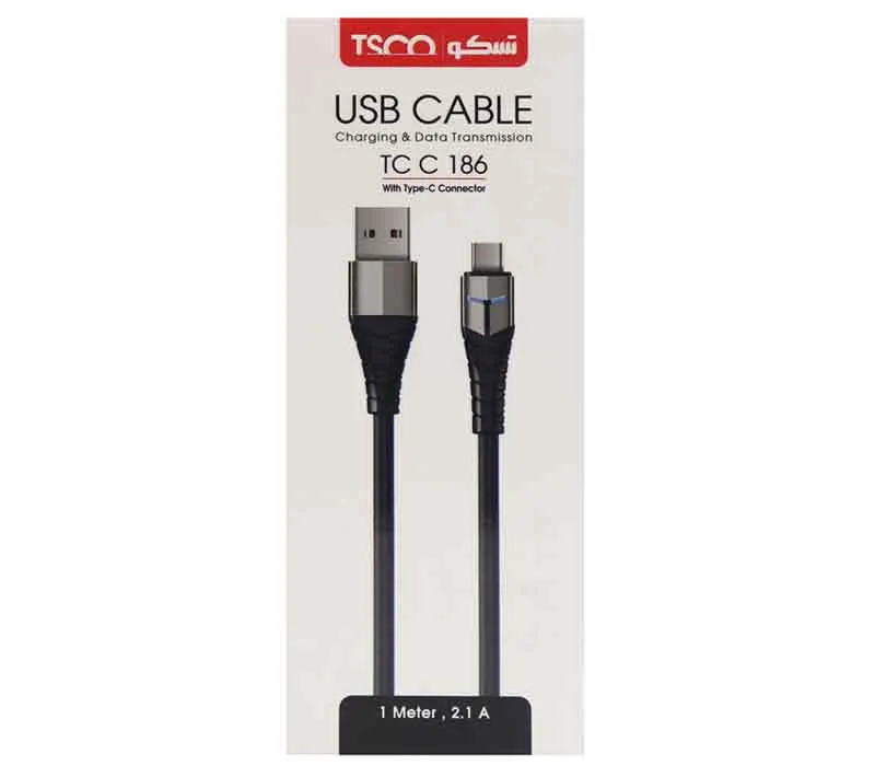 کابل تبدیل USB به USB-C تسکو مدل TCC186 طول 1 متر
