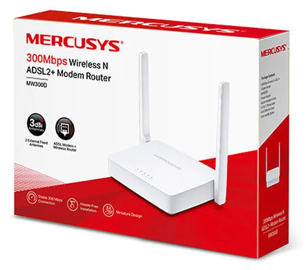 مودم روتر ADSL2 بی‌ سیم مرکوسیس مدل MW-300D