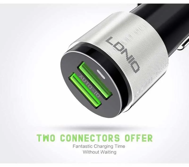 شارژر فندکی الدینیو مدل C403 همراه با کابل microUSB