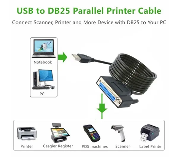 تبدیل USB به 25 پین ماده پارالل V-01