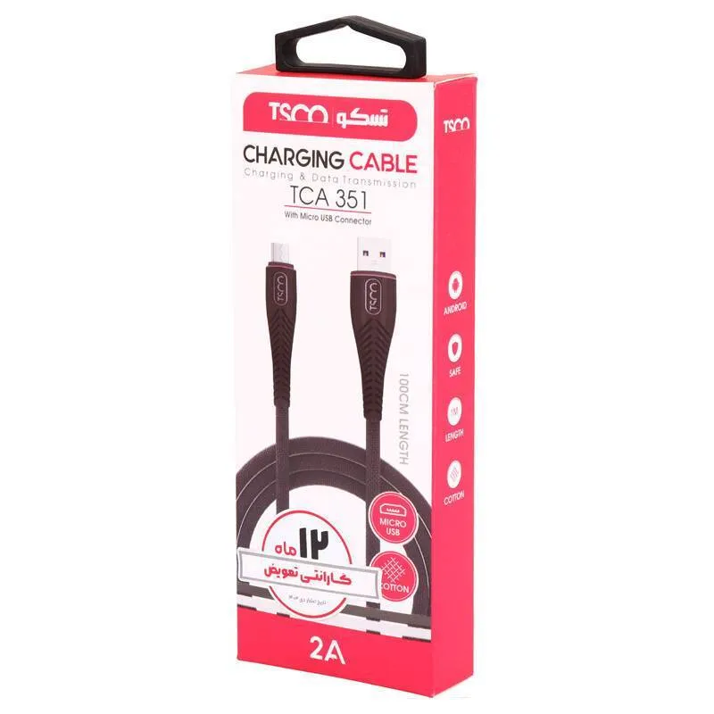 کابل تبدیل USB به MicroUSB تسکو مدل TCA 351 طول 1 متر