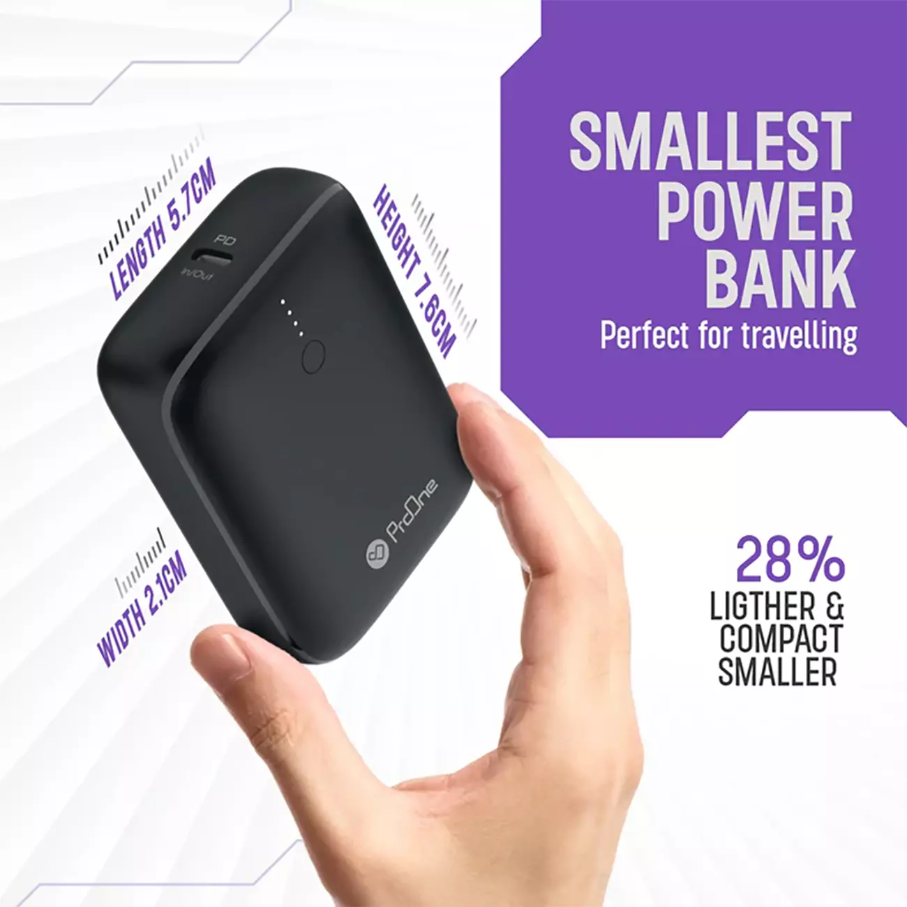 شارژر همراه پرووان مدل PPB5117PD 22.5W ظرفیت 10000 میلی‌آمپر ساعت