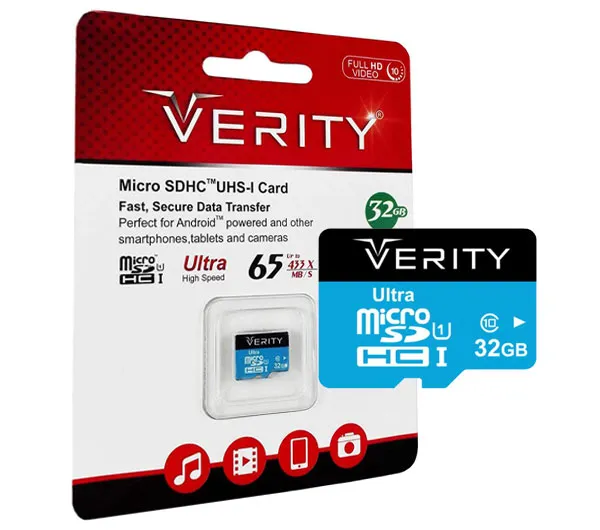 کارت حافظه microSDHC وریتی کلاس 10 استاندارد UHS-I U1 سرعت 65MBps ظرفیت 32 گیگابایت