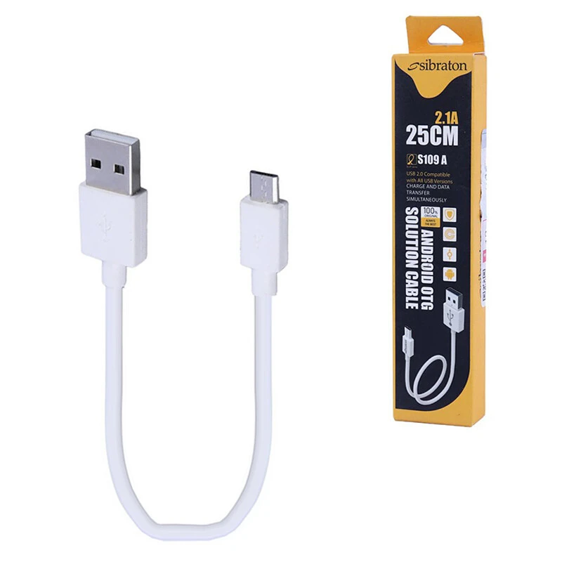 کابل تبدیل USB به Micro USB سیبراتون مدل S109A طول 25 سانتی متر