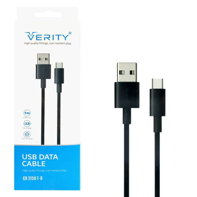 کابل تبدیل USB به Type-C وریتی مدل CB 3150T-B طول 1 متر