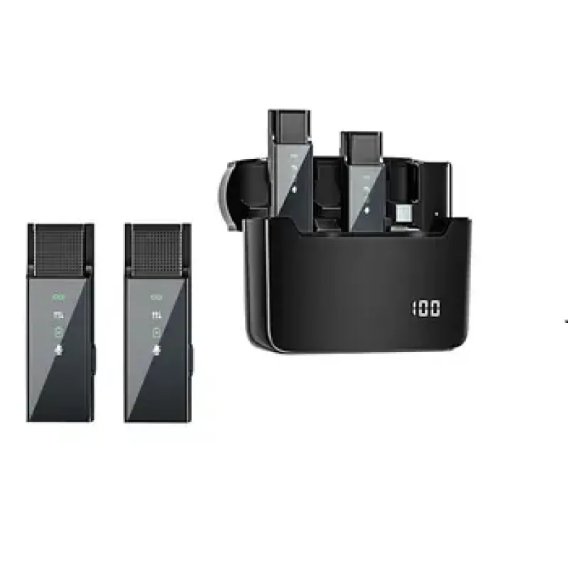 میکروفن یقه ای بی سیم گرین لاین مدل GN2IN1DDMTCBK Type-C 2 in 1