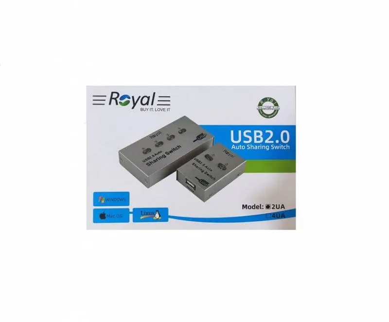 هاب سوئیچ اتوماتیک 2 پورت پرینتر رویال