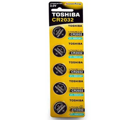 باتری سکه ای توشیبا مدل CR2032 بسته 5 عددی