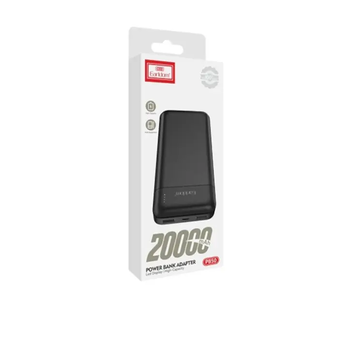 شارژر همراه ارلدام مدل ET-PB50 10.5W ظرفیت 20000 میلی‌آمپر ساعت