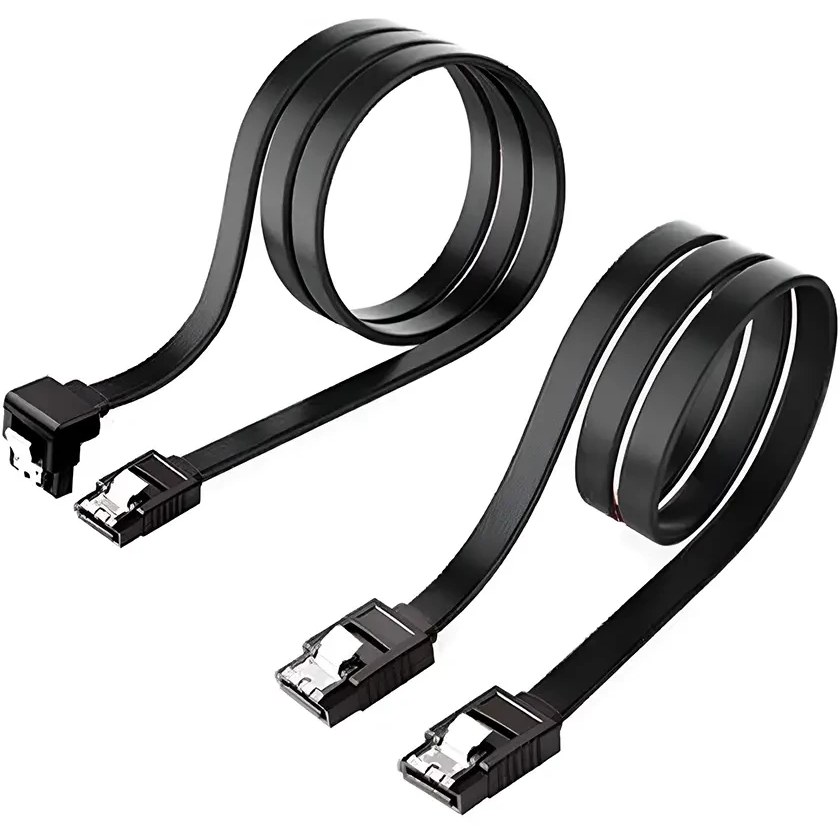 کابل دیتا ساتا SATA مدل قفل دار بسته دو عددی