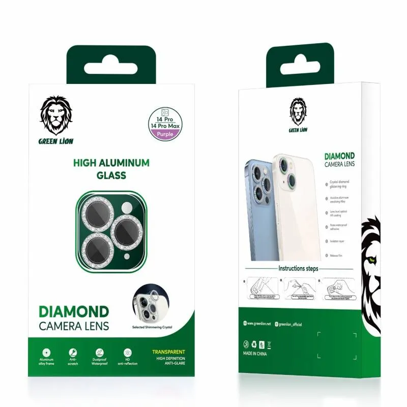 محافظ لنز دوربین گوشی موبایل گرین لاین مدل Diamond مناسب گوشی iPhone 14 Plus / 14