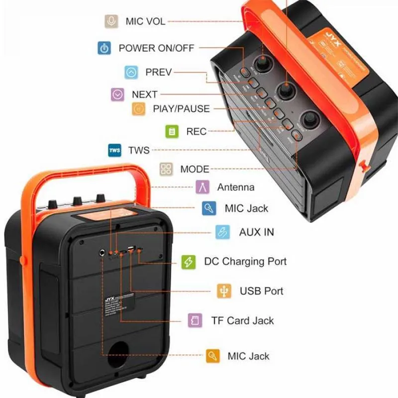 اسپیکر بلوتوثی قابل حمل JYX مدل MS60BT