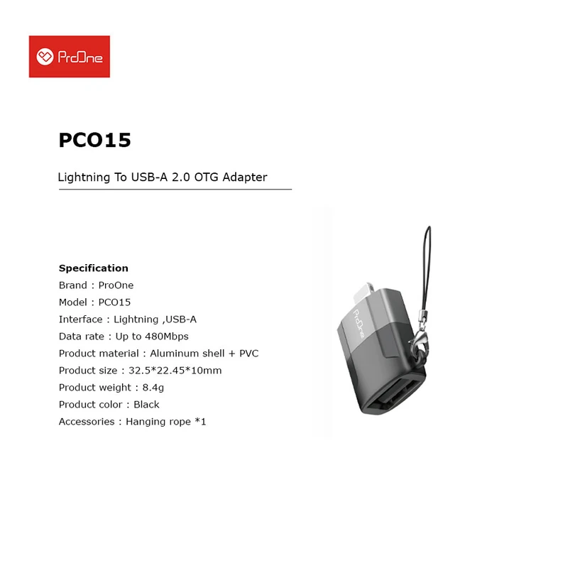 تبدیل Lightning به USB پرووان مدل PCO15