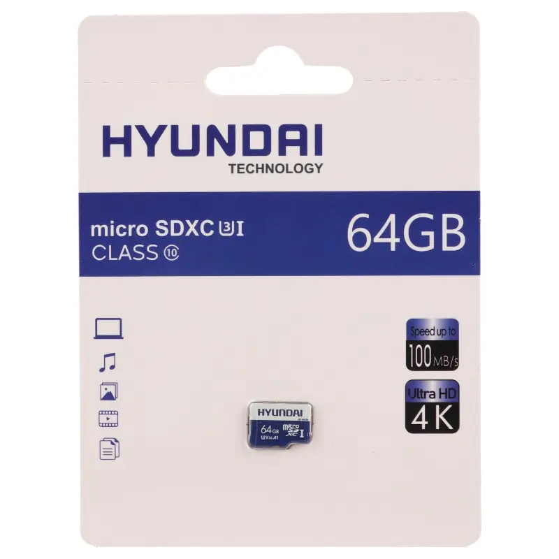 کارت حافظه microSDXC هیوندای مدل  A1 V30 4K U3 کلاس 10 استاندارد UHS-I U3 ظرفیت 64 گیگابایت