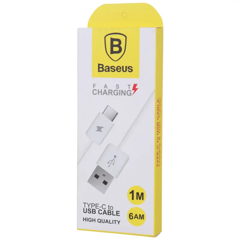 کابل تبدیل USB به Type-C باسئوس  6A طول 1 متر
