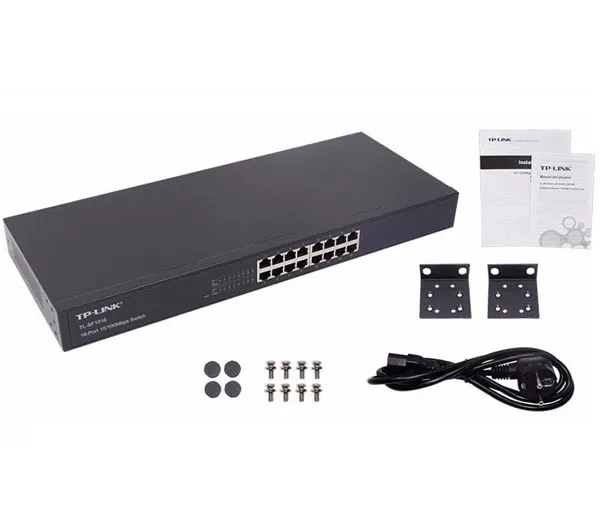 سوییچ 16 پورت مگابیتی و رکمونت تی پی-لینک مدل TL-SF1016
