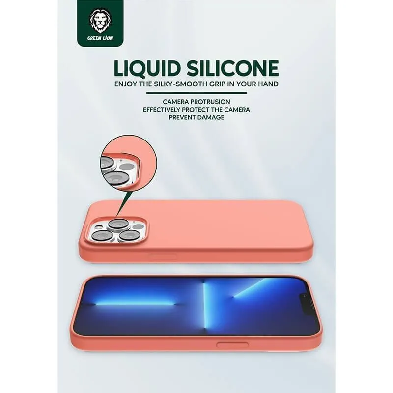 کاور گوشی گرین لاین مدل Liquid Silicone مناسب برای iphone 13 pro
