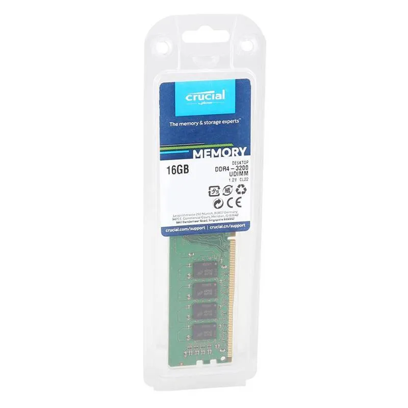 رم کامپیوتر کروشیال مدل DDR4 3200 MHz ظرفیت 16 گیگابایت