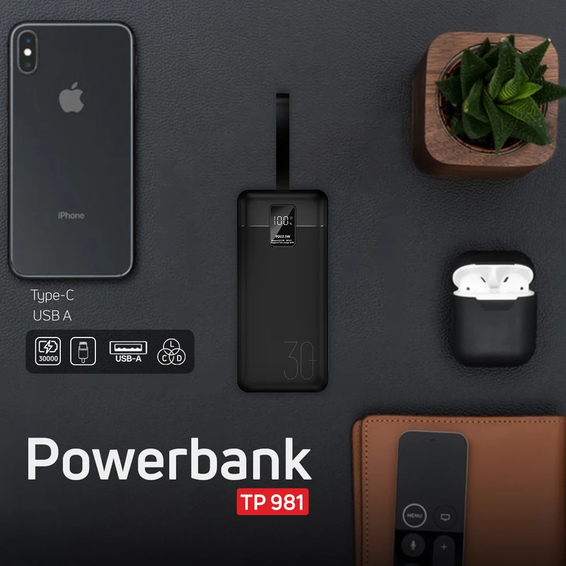 شارژر همراه تسکو مدل TP981 30000 PD ظرفیت 30000 میلی‌آمپر ساعت