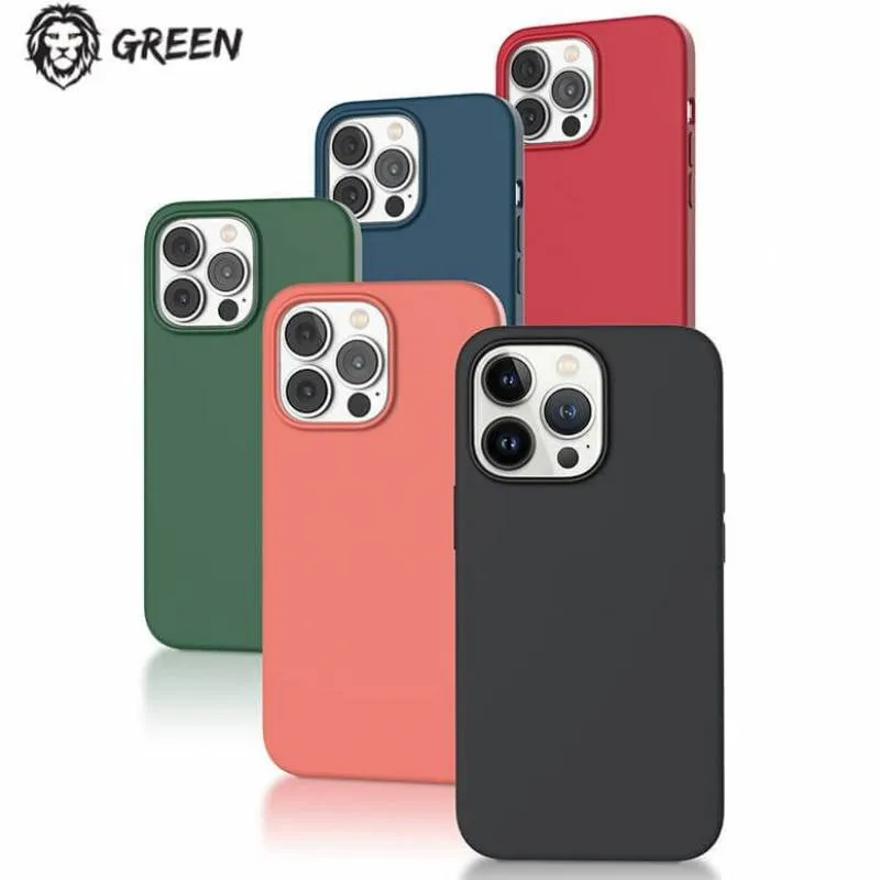 کاور گوشی گرین لاین مدل Liquid Silicone مناسب برای iphone 13 pro