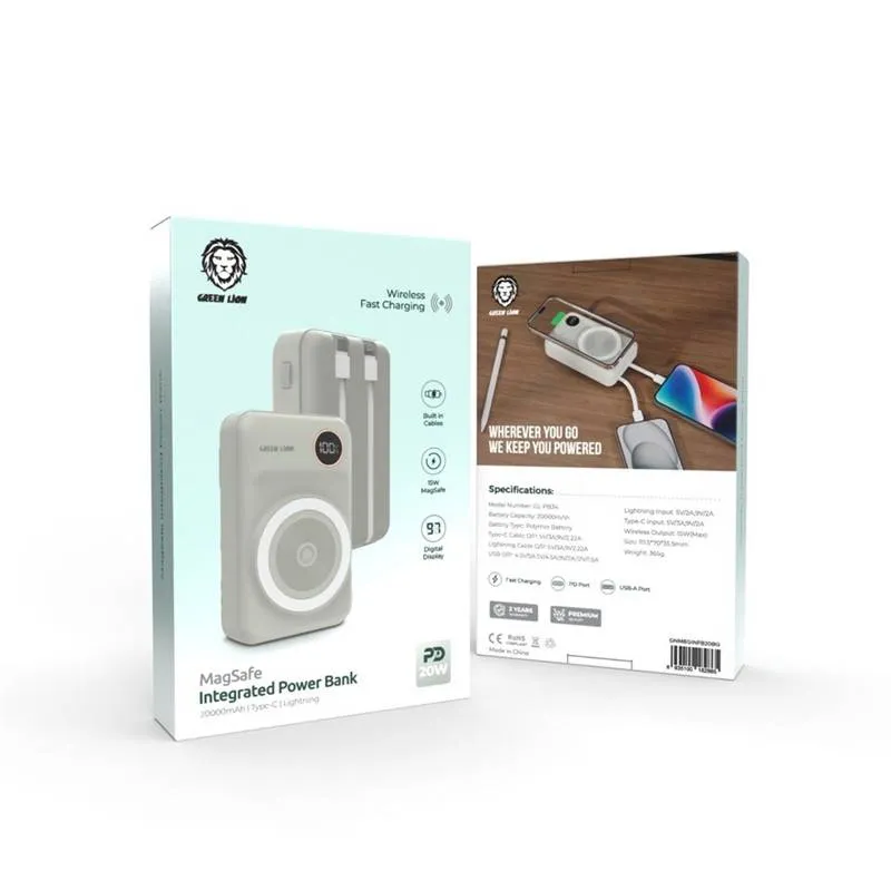 شارژر همراه وریتی مدل Intergrated Magsafe 15W ظرفیت 20000 میلی‌آمپر ساعت