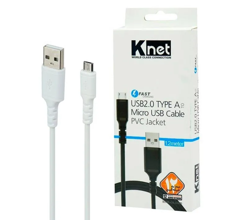 کابل تبدیل USB به MicroUSB کی نت مدل K-CUM02012 طول 1.2 متر