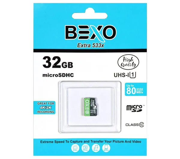 کارت حافظه MicroSDHC بکسو استاندارد UHS-I U1 سرعت 80MBps ظرفیت 32 گیگابایت