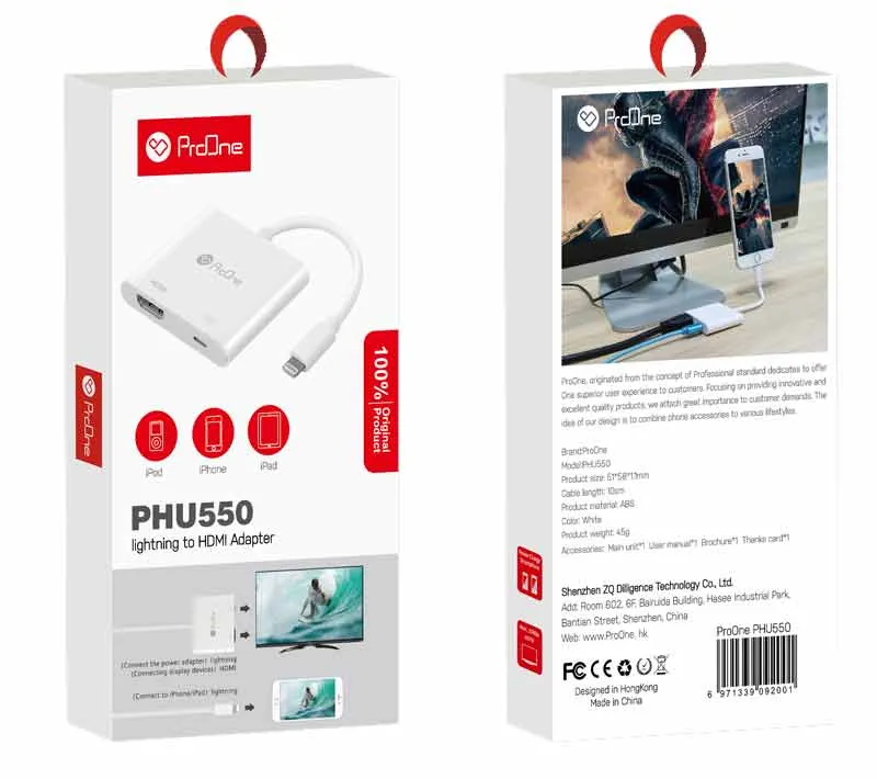 تبدیل Lightining به HDMI پرووان مدل PHU550
