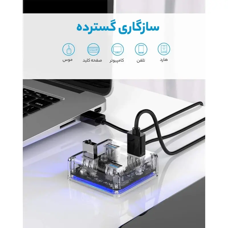 هاب 4 پورت USB3.0 میتسوشیدا مدل KC-382