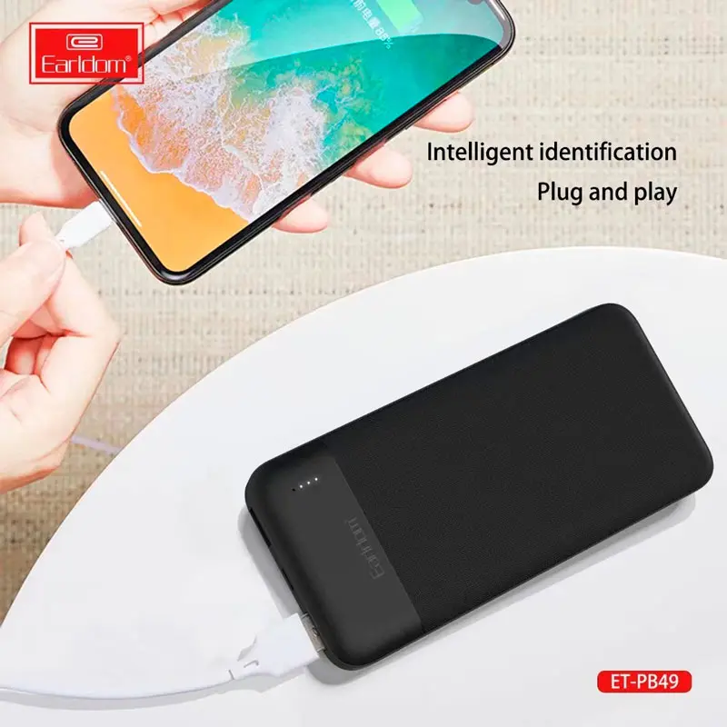 شارژر همراه ارلدام مدل ET-PB49 10.5W ظرفیت 10000 میلی‌آمپر ساعت