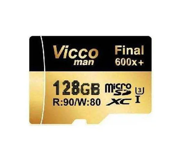 کارت حافظه microSDXC ویکومن مدل Extra 600X کلاس 10 استاندارد UHS-I U3 سرعت 90MBps ظرفیت 128 گیگابایت به همراه کارت ریدر و خشاب