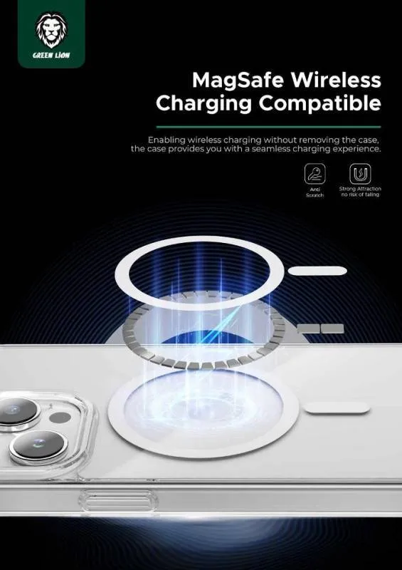 کاور گوشی گرین لاین مدل MagSafe Crystal مناسب برای iphone 15 Pro