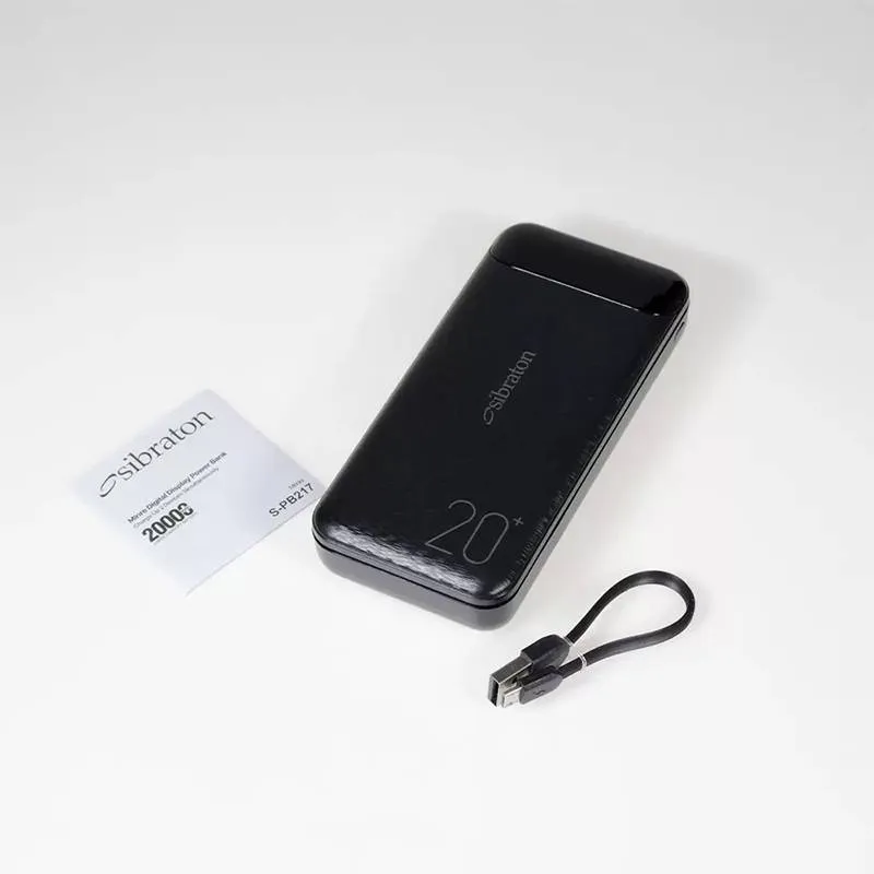 شارژر همراه سیبراتون مدل S-PB217 ظرفیت 20000 میلی آمپرساعت همراه با کابل Micro USB