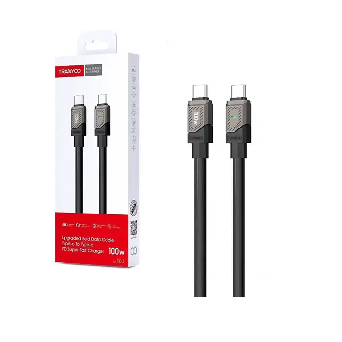 کابل تبدیل Type-C PD به Type-C ترانیو مدل CC-2 100W طول 1 متر