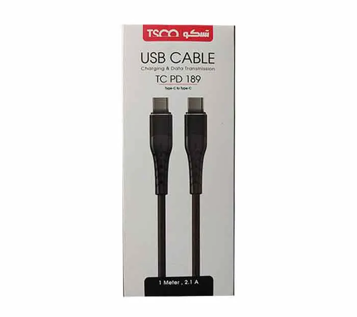 کابل USB-C تسکو مدل TC PD 189 طول 1 متر