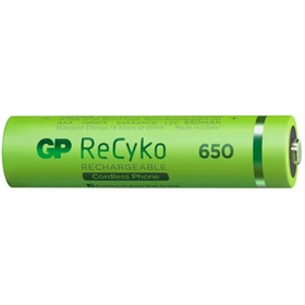 باتری نیم قلمی قابل شارژ جی پی مدل ReCyko ظرفیت 650 میلی آمپر ساعت بسته 2 عددی