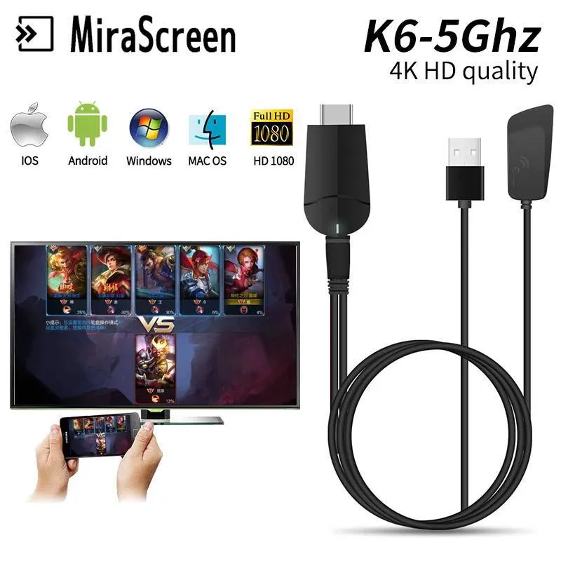 دانگل HDMI بی سیم میراسکرین مدل K6 4K