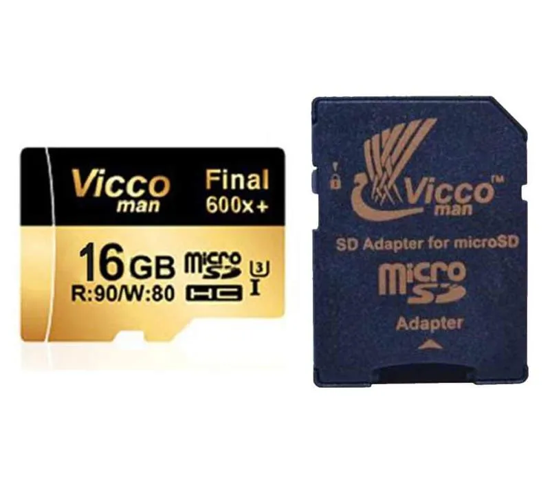 کارت حافظه microSDHC ویکو من مدل Extre 600X کلاس 10 استاندارد UHS-I U3 سرعت 90MBps ظرفیت 16 گیگابایت با خشاب