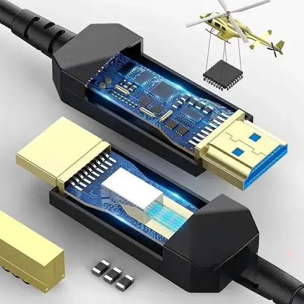  کابل HDMI فیبر نوری کی نت پلاس مدل KP-CHAOC21250 8K طول 25 متری