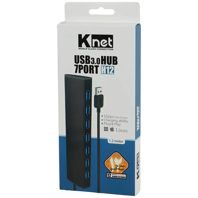 هاب 7 پورت USB 3.0 کی نت مدل H12 K-Huamh127