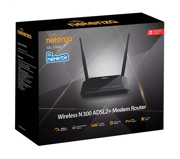 مودم روتر ADSL2 Plus بی‌سیم N300 نتنزا مدل NSL-2740U