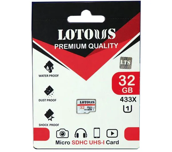 کارت حافظه microSDHC لوتوس استاندارد UHS-I U1 433X سرعت 80MBps ظرفیت 32 گیگابایت