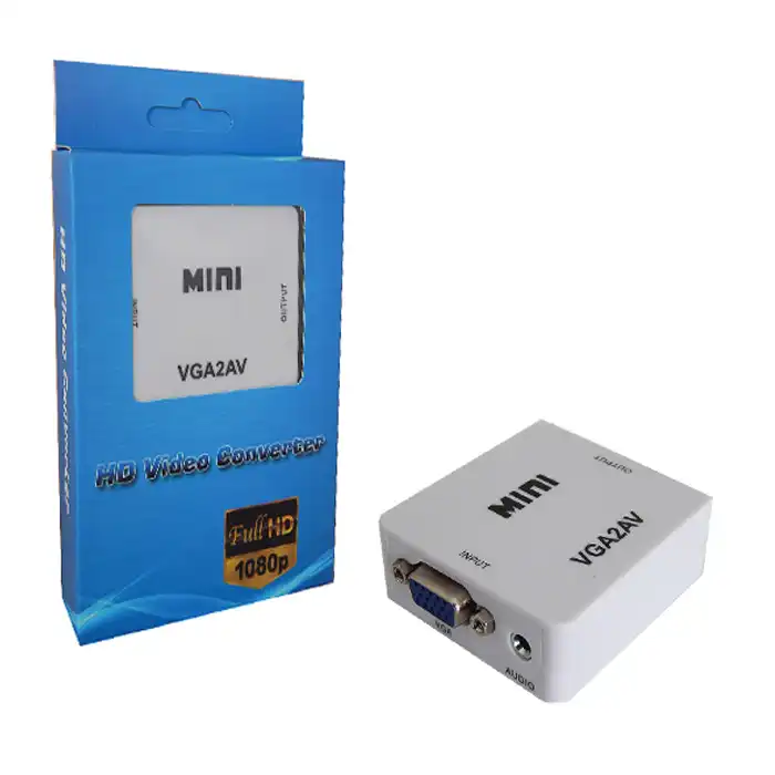 مبدل VGA به AV وی نت مدل V-COVGA2AVM همراه با کابل برق